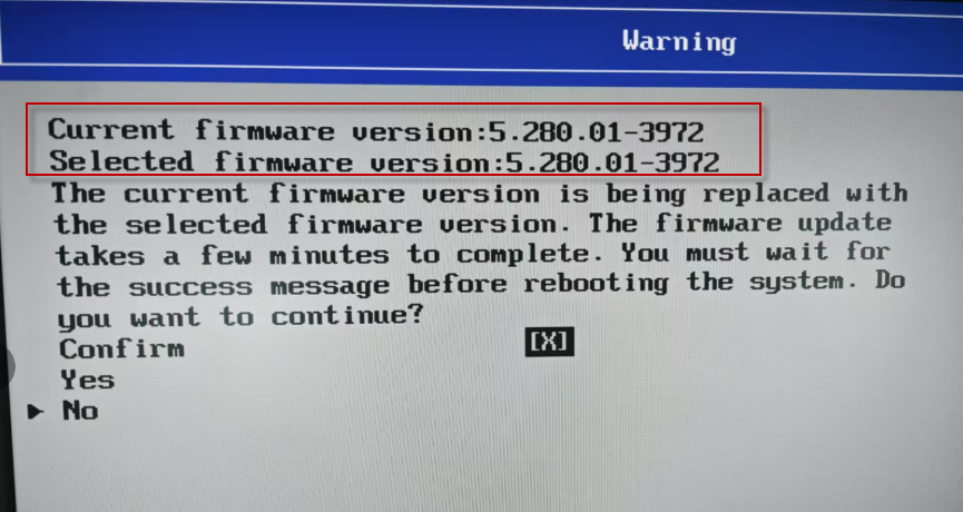 A computer screen with a message Description automatically generated