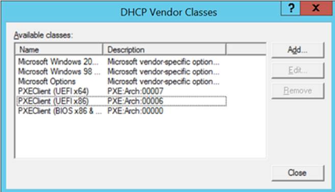 Enable BIOS and UEFI Boot for PXE in DHCP